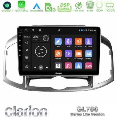Clarion GL700 Lite Series 8Core Android11 6+128GB Chevrolet Captiva 2012-2016 Navigation Multimedia Tablet 10