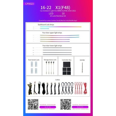 Ατμοσφαιρικός Φωτισμός BMW X1(F48) / X2 (F39) Ambient Light Kit