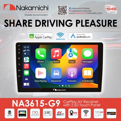 Nakamichi NA3615-W9 Multimedia Station 9″ Με Wireless Carplay & Android Auto