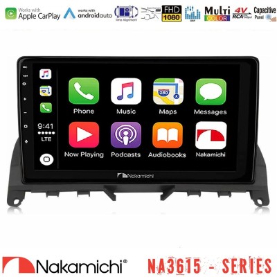 Nakamichi NA3615 Series Με Wireless Carplay & Android Auto Mercedes C Class W204 Media Station Tablet 9
