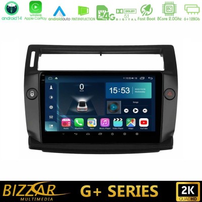 Bizzar G+ Series Citroen C4 2004-2010 8core Android14 6+128GB Navigation Multimedia Tablet 9