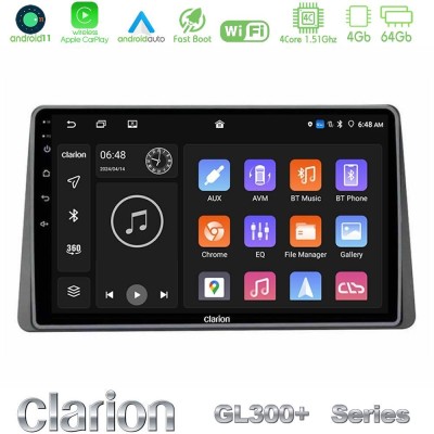 Clarion GL300+ Series 4Core Android11 4+64GB  Renault Arkana 2019-> Navigation Multimedia Tablet 10