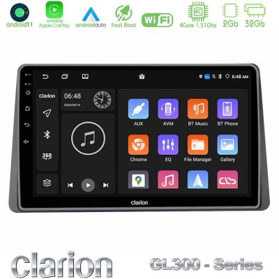 Clarion GL300 Series 4Core Android11 2+32GB Dacia Duster 2019-> Navigation Multimedia Tablet 10