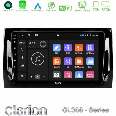Clarion GL300 Series 4Core Android11 2+32GB Skoda Kodiaq/Karoq 2017-> Navigation Multimedia Tablet 10