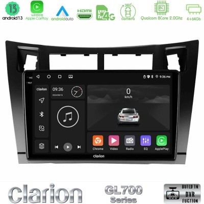 Clarion GL700 Series 8Core Android13 4+64GB Toyota Yaris Navigation Multimedia Tablet 9