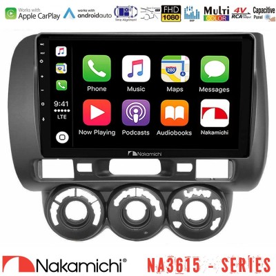 Nakamichi NA3615 Series Με Wireless Carplay & Android Auto  Honda Jazz 2002-2008 (Manual A/C) Media Station Tablet 9