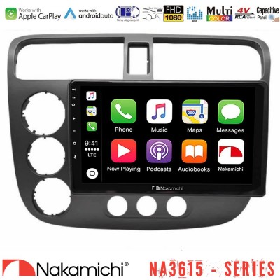 Nakamichi NA3615 Series Με Wireless Carplay & Android Auto  Honda Civic 2001-2005 Media Station Tablet 9
