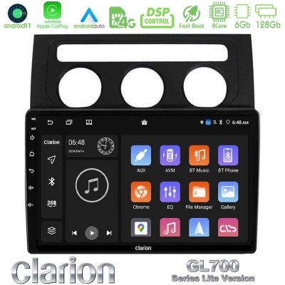 Clarion GL700 Lite Series 8Core Android11 6+128GB VW Touran 2003-2011 Navigation Multimedia Tablet 10