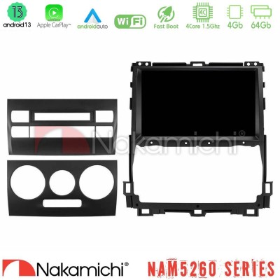 Nakamichi NAM5260 Series 4Core Android13 4+64GB Toyota Land Cruiser J120 2002-2009 Navigation Multimedia Tablet 9