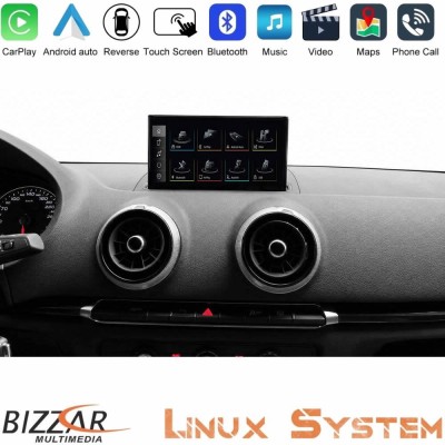Bizzar Audi A3 8V 2013-2020 Linux Apple CarPlay | Android Auto screen 7