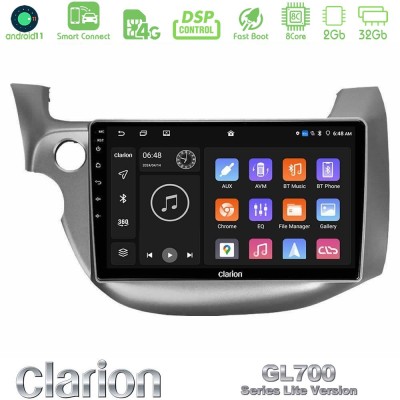 Clarion GL700 Lite Series 8Core Android11 2+32GB Honda Jazz 2009-2013 Navigation Multimedia Tablet 10