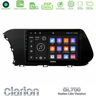 Clarion GL700 Lite Series 8Core Android11 2+32GB Hyundai i20 2021-2023 Navigation Multimedia Tablet 10