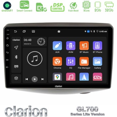 Clarion GL700 Lite Series 8Core Android11 2+32GB Toyota Yaris 1999 - 2006 Navigation Multimedia Tablet 9
