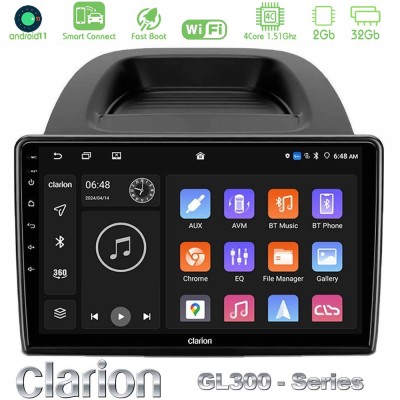 Clarion GL300 Series 4Core Android11 2+32GB Ford Ecosport 2018-2020 Navigation Multimedia Tablet 10