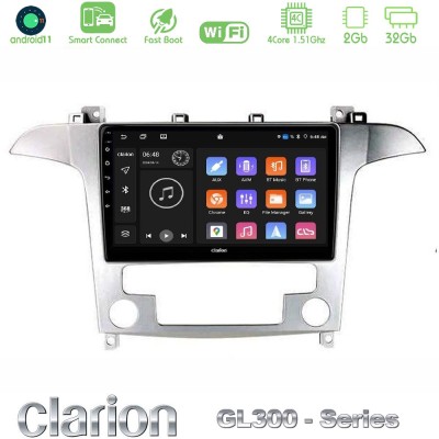 Clarion GL300 Series Ford S-Max 2006-2012 4Core Android11 2+32GB Navigation Multimedia Tablet 9
