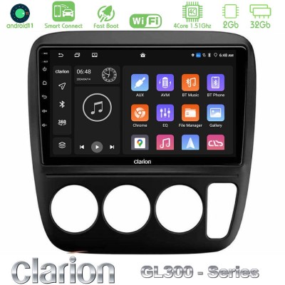 Clarion GL300 Series 4Core Android11 2+32GB Honda CRV 1997-2001 Navigation Multimedia Tablet 9