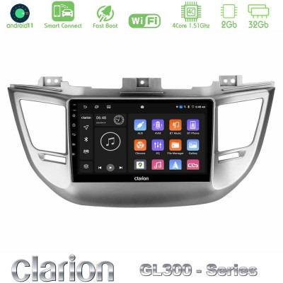 Clarion GL300 Series 4Core Android11 2+32GB Hyundai Tucson 2015-2018 Navigation Multimedia Tablet 9
