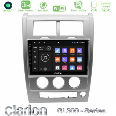 Clarion GL300 Series 4Core Android11 2+32GB Jeep Cherokee (KK) 2008-2012 Navigation Multimedia Tablet 10