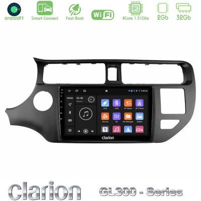 Clarion GL300 Series 4Core Android11 2+32GB Kia Rio 2011-2015 Navigation Multimedia Tablet 9