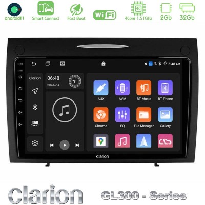 Clarion GL300 Series 4Core Android11 2+32GB Mercedes SLK Class Navigation Multimedia Tablet 9