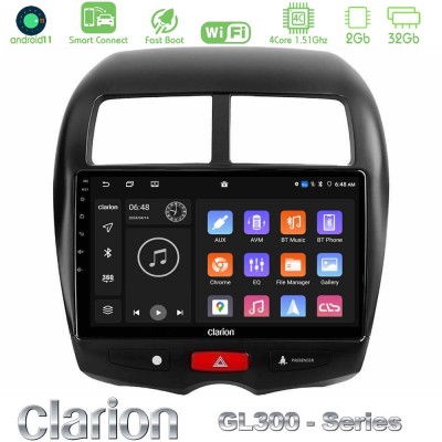 Clarion GL300 Series 4Core Android11 2+32GB Mitsubishi ASX Navigation Multimedia Tablet 10