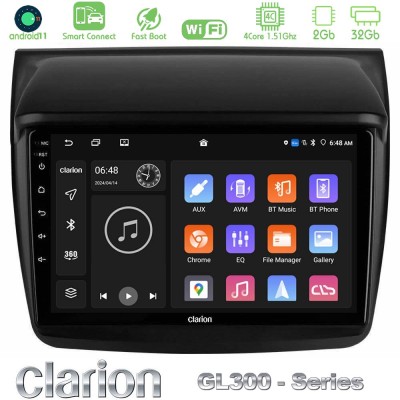 Clarion GL300 Series 4Core Android11 2+32GB Mitsubishi L200 Navigation Multimedia Tablet 9