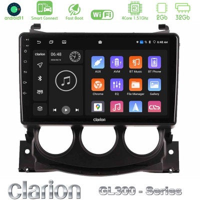 Clarion GL300 Series Nissan 370Z 2009-2013 4Core Android11 2+32GB Navigation Multimedia Tablet 9