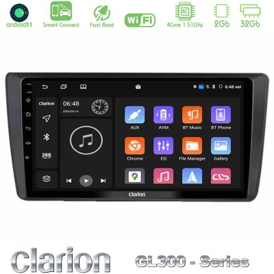 Clarion GL300 Series Skoda Octavia 2004-2012 4Core Android11 2+32GB Navigation Multimedia Tablet 9