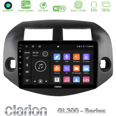 Clarion GL300 Series 4Core Android11 2+32GB Toyota Rav4 2006-2012 Navigation Multimedia Tablet 10