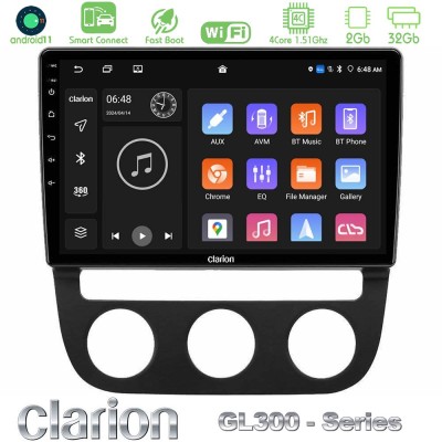 Clarion GL300 Series 4Core Android11 2+32GB VW Jetta Navigation Multimedia Tablet 10