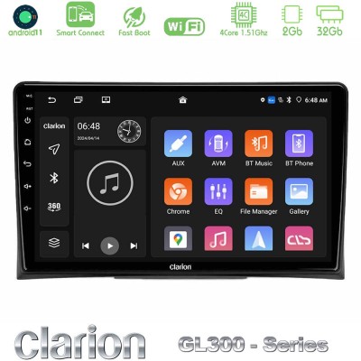 Clarion GL300 Series 4Core Android11 2+32GB VW Transporter 2003-2015 Navigation Multimedia Tablet 9