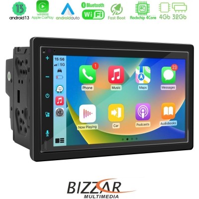 Bizzar 2DIN Deck 4core Android13 4+32GB Navigation Multimedia Deckless 6.9