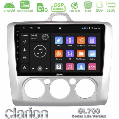 Clarion GL700 Lite Series 8Core Android ClarionOS 2+32GB Ford Focus Manual AC Navigation Multimedia Tablet 9