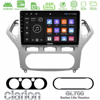 Clarion GL700 Lite Series 8Core Android ClarionOS 2+32GB Ford Mondeo 2007-2010 AUTO A/C Navigation Multimedia Tablet 10