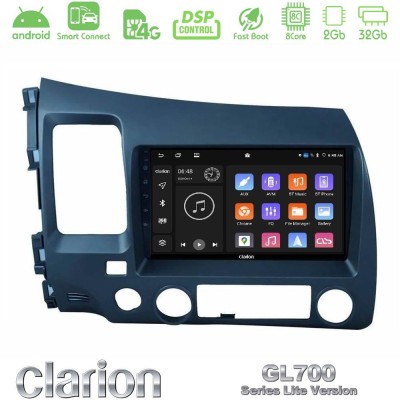 Clarion GL700 Lite Series 8Core Android ClarionOS 2+32GB Honda Civic 2006-2011 Navigation Multimedia Tablet 9