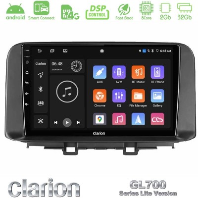 Clarion GL700 Lite Series 8Core Android ClarionOS 2+32GB Hyundai Kona 2018-2023 Navigation Multimedia Tablet 10
