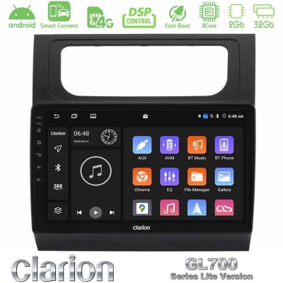 Clarion GL700 Lite Series 8Core Android ClarionOS 2+32GB VW Touran 2011-2015 Navigation Multimedia Tablet 10