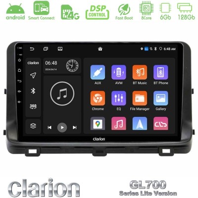 Clarion GL700 Lite Series 8Core Android ClarionOS 6+128GB Kia Ceed 2018-2023 Navigation Multimedia Tablet 10