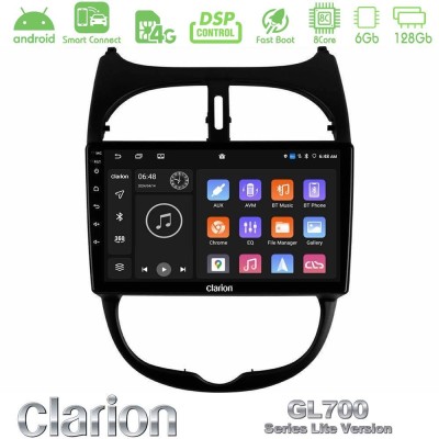 Clarion GL700 Lite Series 8Core Android ClarionOS 6+128GB Peugeot 206 Navigation Multimedia Tablet 9