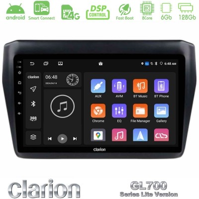 Clarion GL700 Lite Series 8Core Android ClarionOS 6+128GB Suzuki Swift 2017-2023 Navigation Multimedia Tablet 9