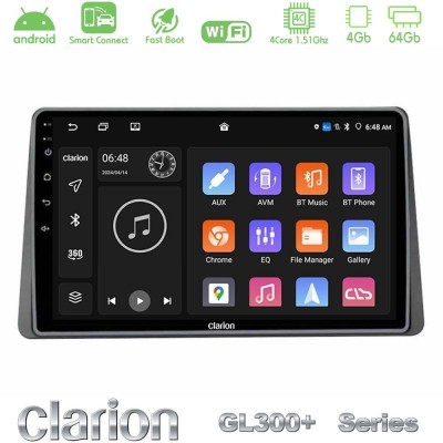 Clarion GL300+ Series 4Core Android ClarionOS 4+64GB  Dacia Duster 2023-2024 Navigation Multimedia Tablet 10