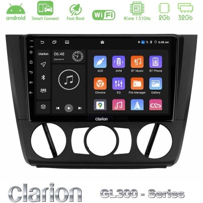 Clarion GL300 Series 4Core Android ClarionOS 2+32GB BMW 1Series E81/E82/E87/E88 (MANUAL A/C) Navigation Multimedia Tablet 9