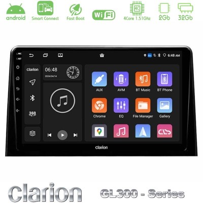 Clarion GL300 Series 4Core Android ClarionOS 2+32GB Peugeot Partner / Citroen Berlingo 2020-> Navigation Multimedia Tablet 10