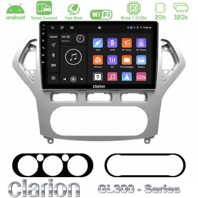 Clarion GL300 Series 4Core Android ClarionOS 2+32GB Ford Mondeo 2007-2010 AUTO A/C Navigation Multimedia Tablet 10