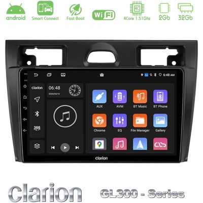 Clarion GL300 Series 4Core Android ClarionOS 2+32GB Ford Fiesta/Fusion Navigation Multimedia Tablet 9