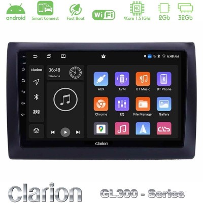 Clarion GL300 Series 4Core Android ClarionOS 2+32GB Fiat Stilo Navigation Multimedia Tablet 9