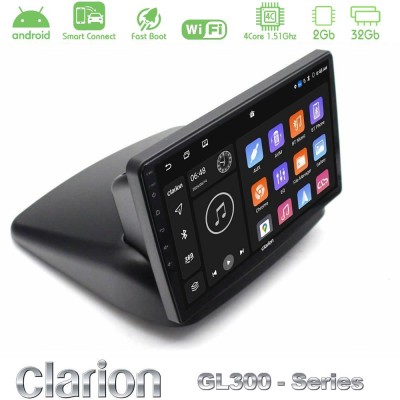 Clarion GL300 Series 4Core Android ClarionOS 2+32GB Fiat Doblo 2002-2009 Navigation Multimedia Tablet 10