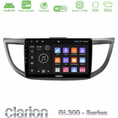 Clarion GL300 Series 4Core Android ClarionOS 2+32GB Honda CRV 2012-2017 Navigation Multimedia Tablet 9