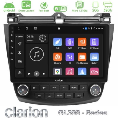 Clarion GL300 Series 4Core Android ClarionOS 2+32GB Honda Accord 2002-2008 Navigation Multimedia Tablet 10
