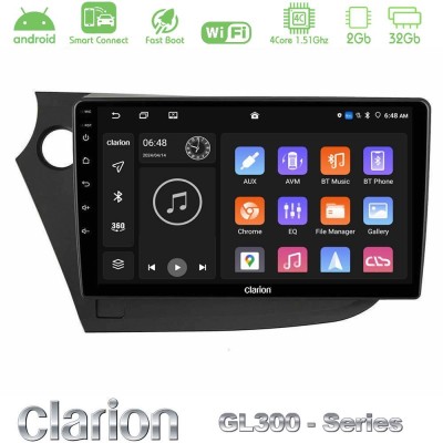 Clarion GL300 Series 4Core Android ClarionOS 2+32GB Honda Insight 2009-2015 Navigation Multimedia Tablet 9